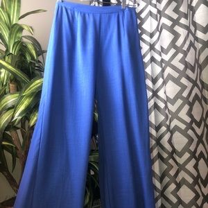 High waist blue flare pants